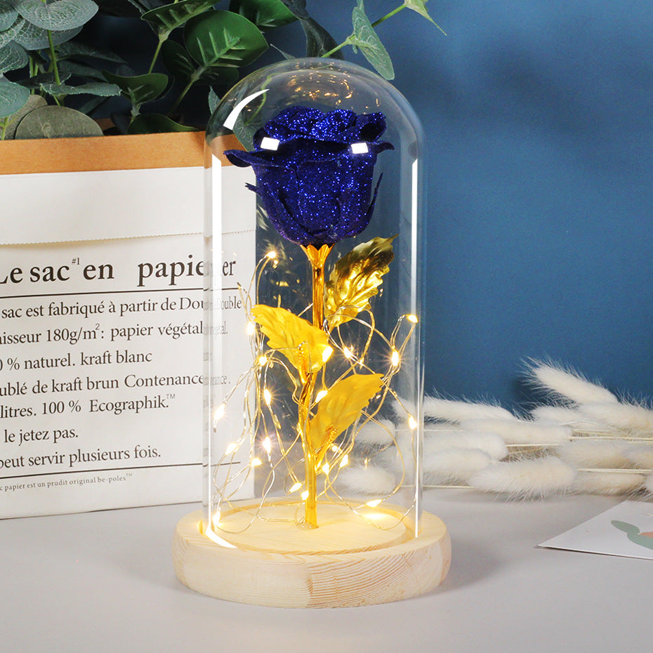 🌹 Rose éternelle LED sous cloche – Cadeau romantique 💖