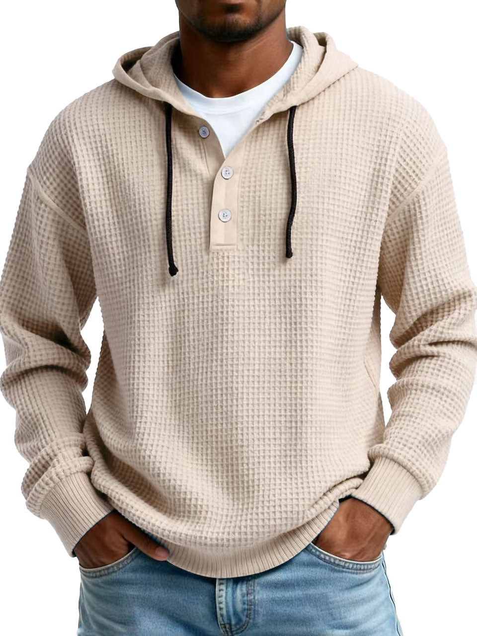 Sweat à Capuche Homme – Jeunesse, Col Zippé et Côtelé