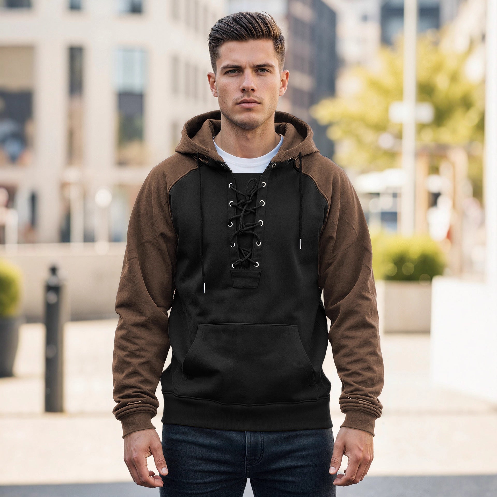 Sweat à Capuche Homme – Style Décontracté avec Cordon de Serrage
