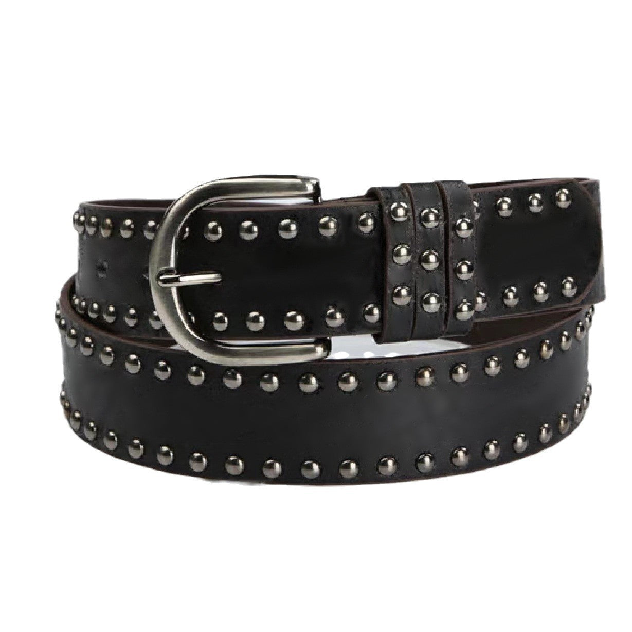 Ceinture Femme – Cuir Souple avec Boucle Ardillon et Rivets Décoratifs