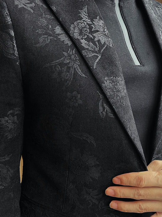 Blazer Homme Slim Fit à Motif Fleuri