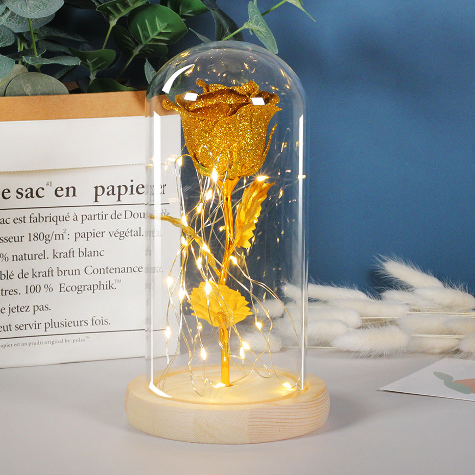 🌹 Rose éternelle LED sous cloche – Cadeau romantique 💖