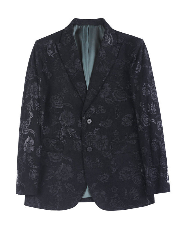 Blazer Homme Slim Fit à Motif Fleuri