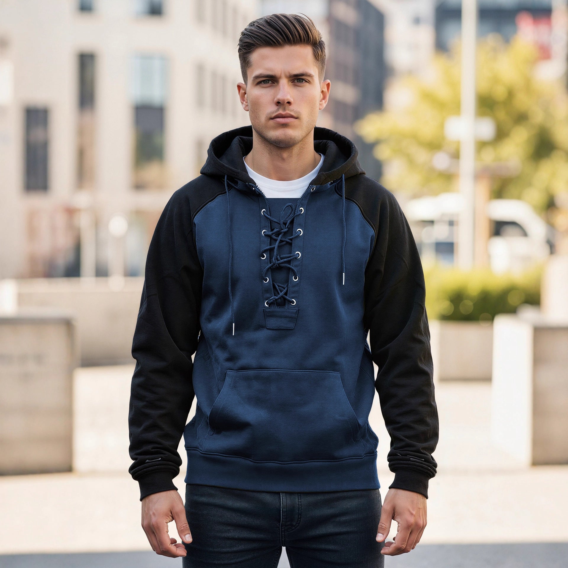 Sweat à Capuche Homme – Style Décontracté avec Cordon de Serrage