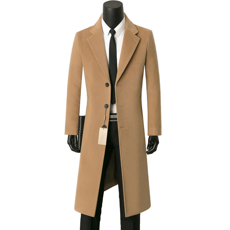Manteau mi-long décontracté et élégant pour homme en laine