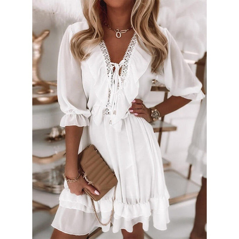 ✨ Robe V‑décolleté Fluide , Décontractée & Ultra Élégante 👗💃