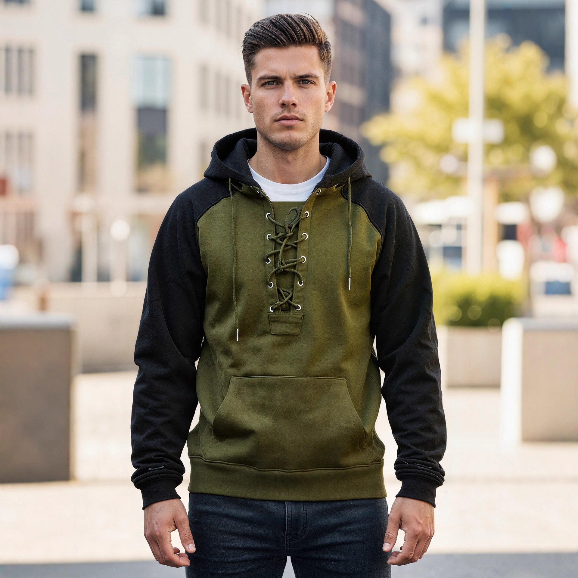 Sweat à Capuche Homme – Style Décontracté avec Cordon de Serrage