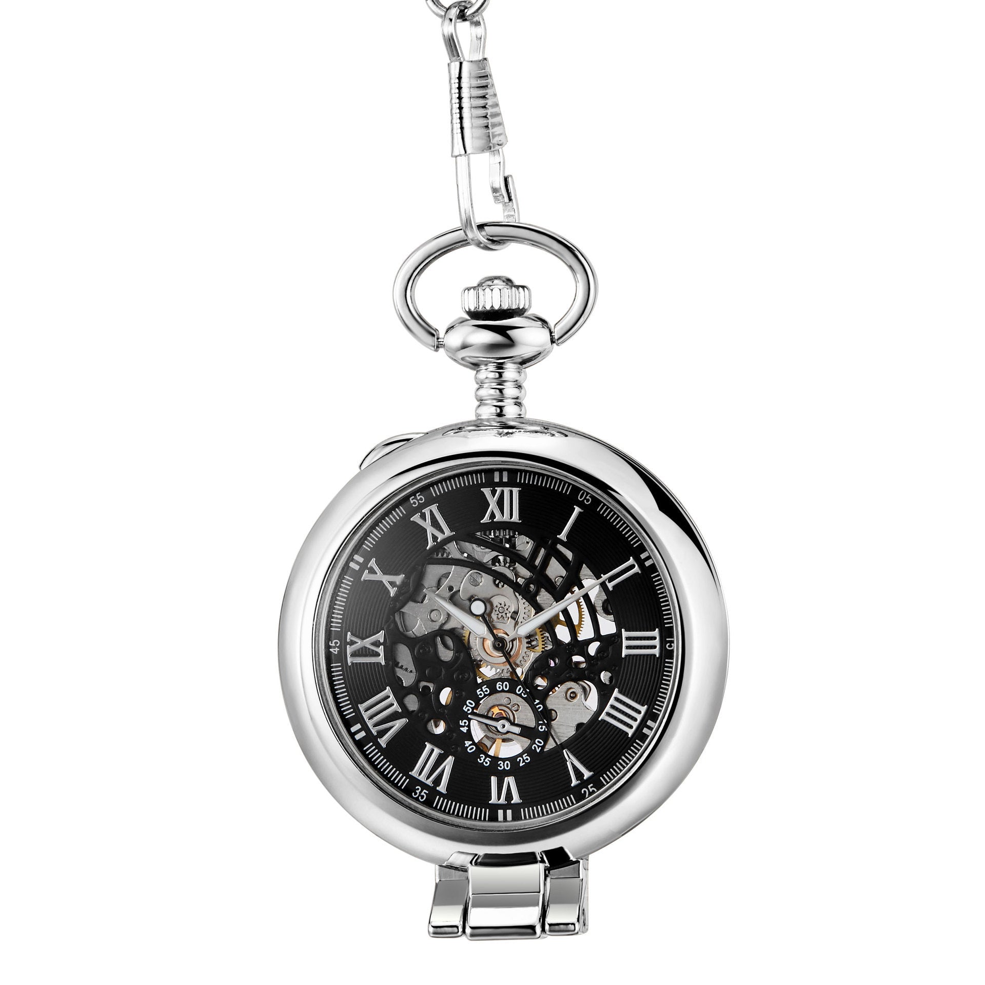 ️ Montre de Poche Mécanique à Clapet avec Loupe