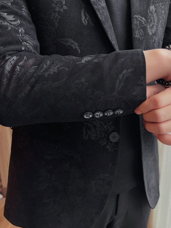 Blazer Homme Slim Fit à Motif Fleuri