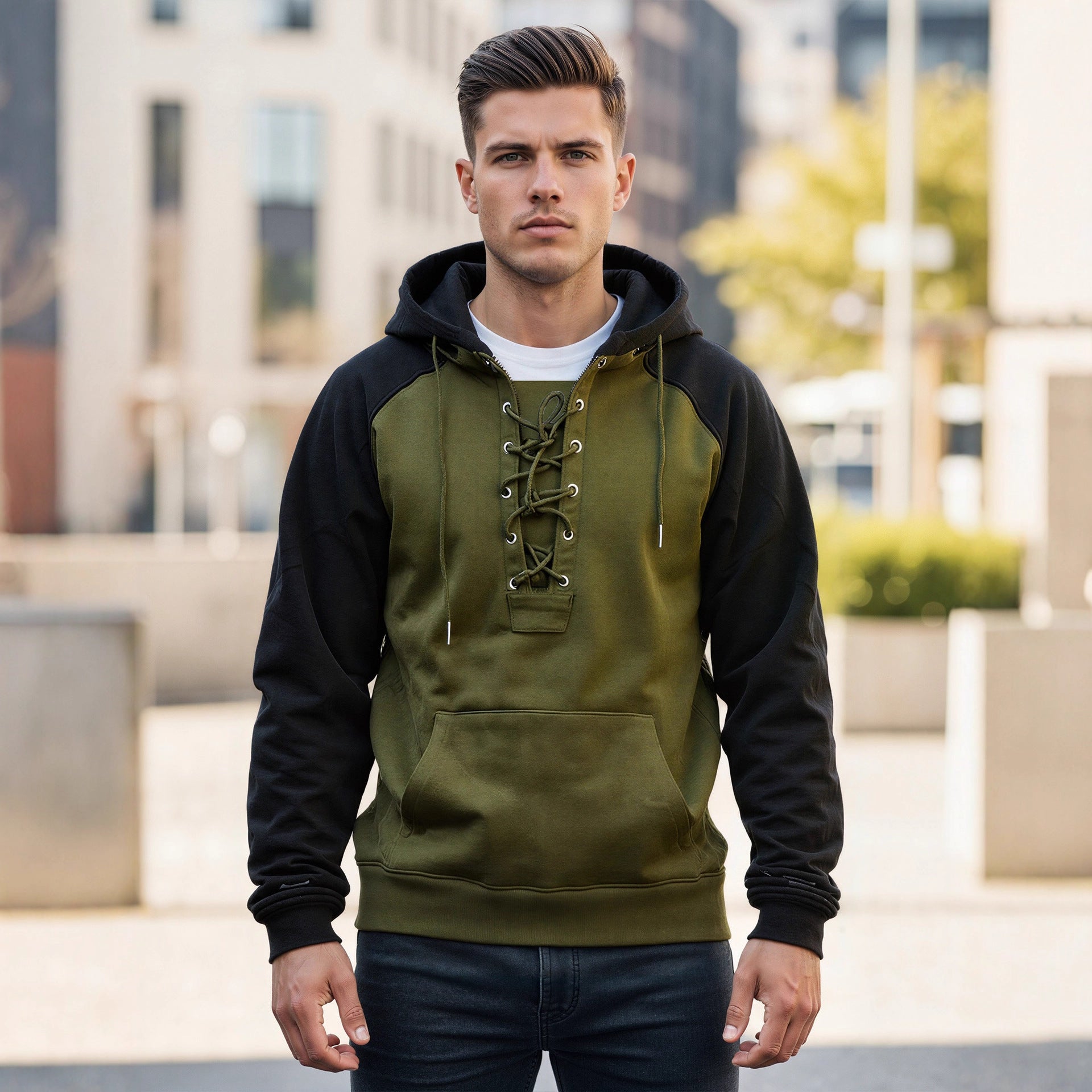 Sweat à Capuche Homme – Style Décontracté avec Cordon de Serrage