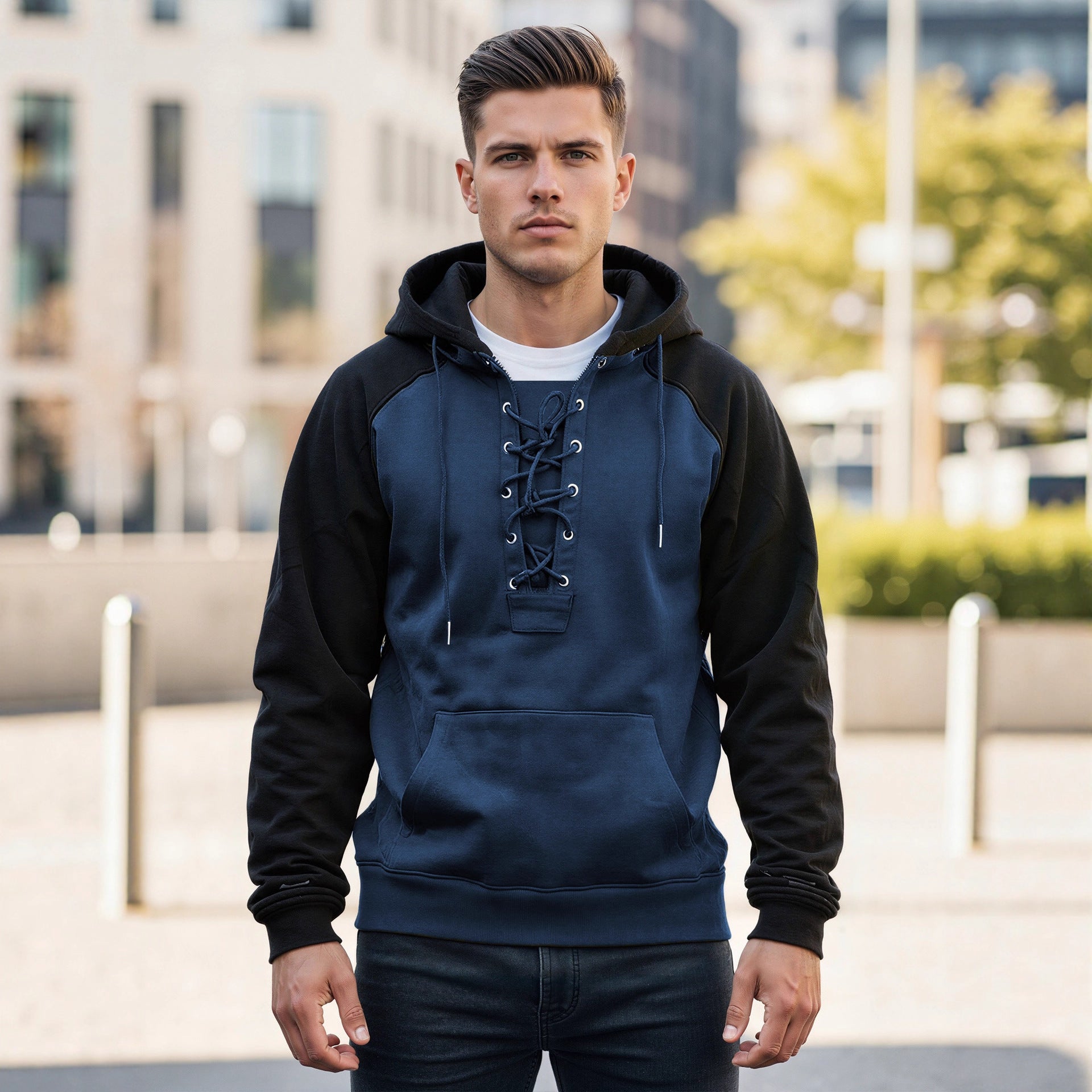 Sweat à Capuche Homme – Style Décontracté avec Cordon de Serrage