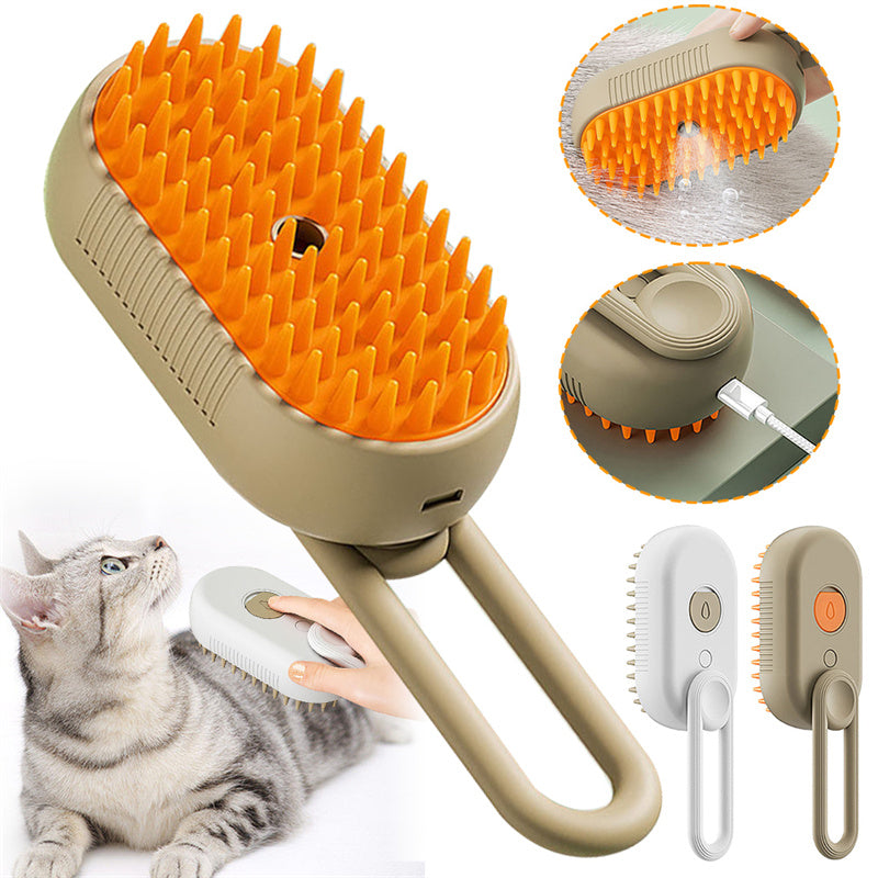 🐾 Brosse vapeur 3-en-1 pour animaux