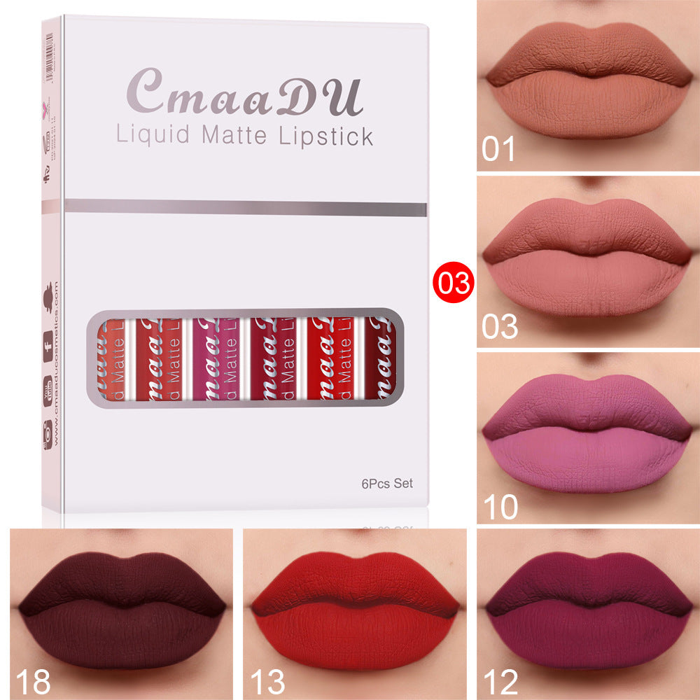 💄 Lot de 6 rouges à lèvres mats – Longue tenue, étanche et brillante ✨