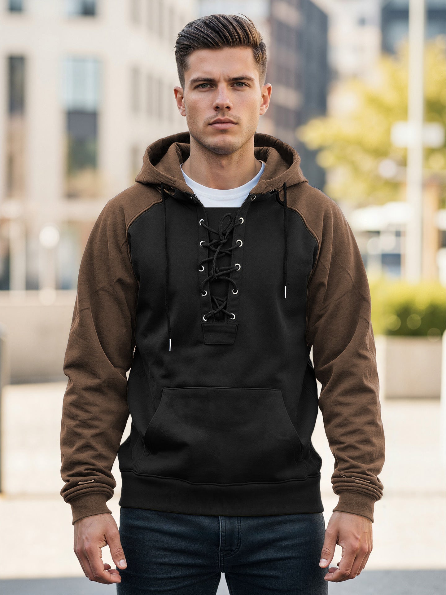Sweat à Capuche Homme – Style Décontracté avec Cordon de Serrage