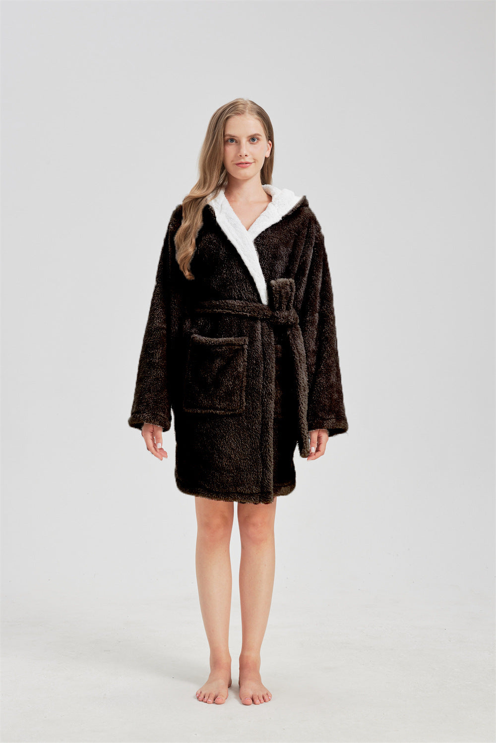 ✨ Peignoir Femme – Doux, Chaud et Confortable en Velours Arctique ✨