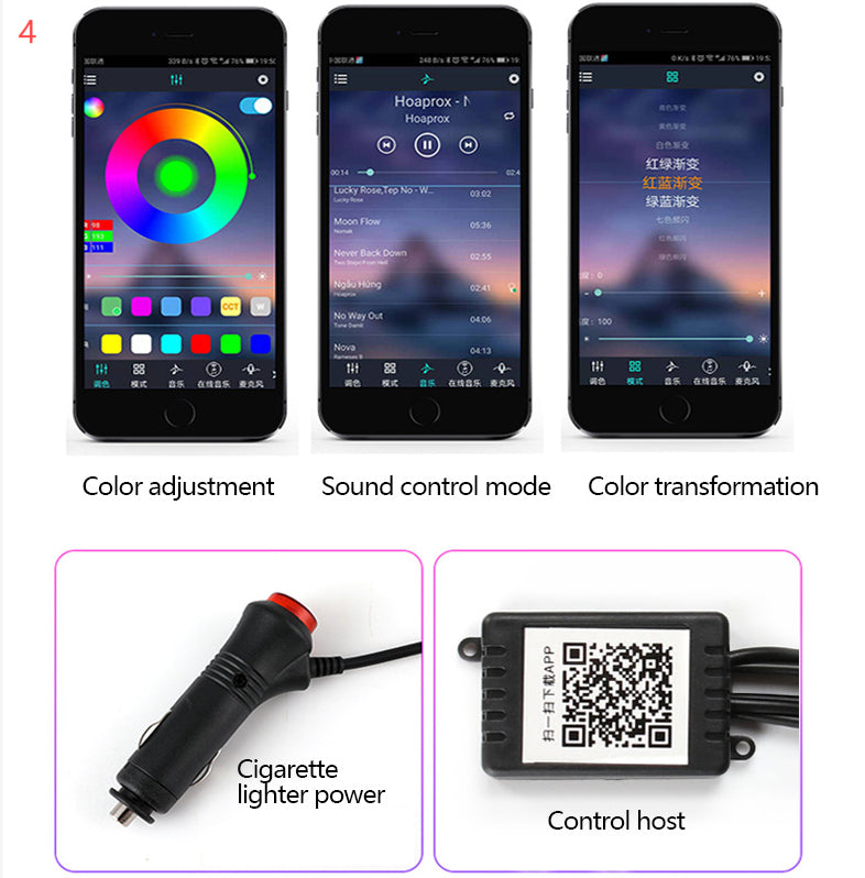 🚗 Lumière ambiante pour voiture 🎵