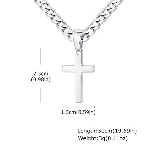 ✝️ Collier Croix en Acier Inoxydable – Style Européen & Américain