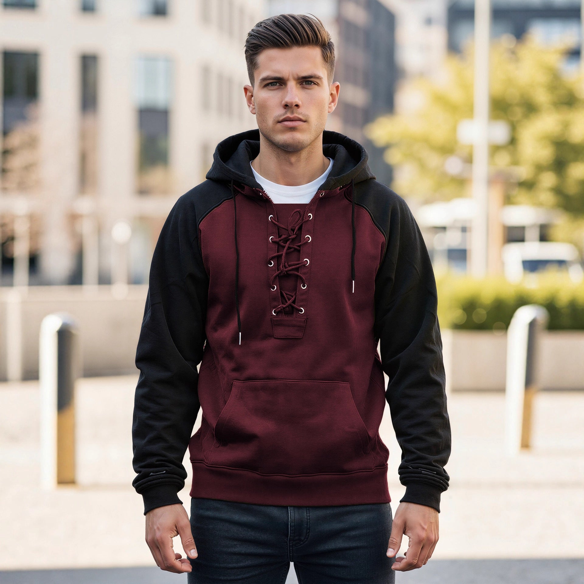 Sweat à Capuche Homme – Style Décontracté avec Cordon de Serrage
