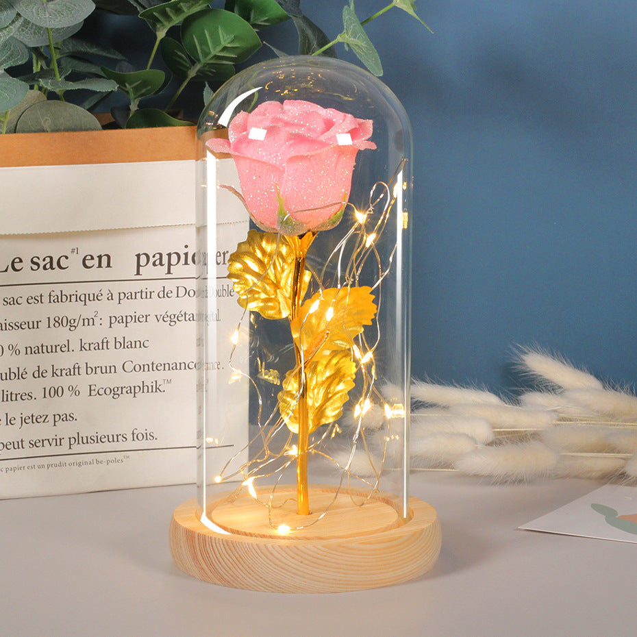 🌹 Rose éternelle LED sous cloche – Cadeau romantique 💖