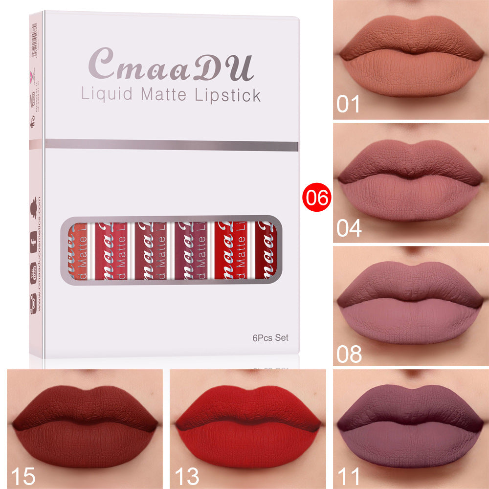 💄 Lot de 6 rouges à lèvres mats – Longue tenue, étanche et brillante ✨