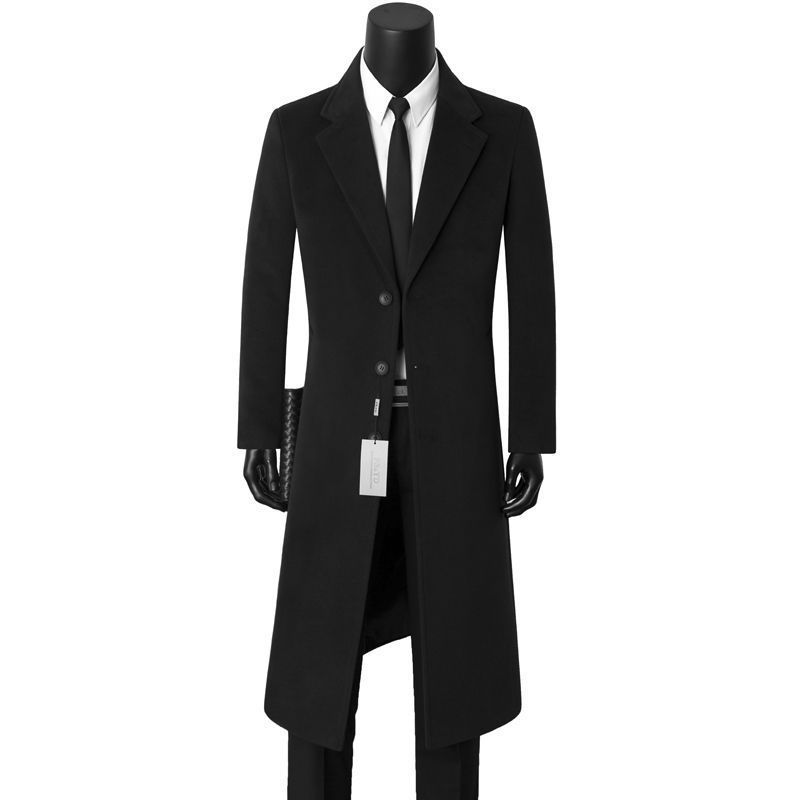 Manteau mi-long décontracté et élégant pour homme en laine