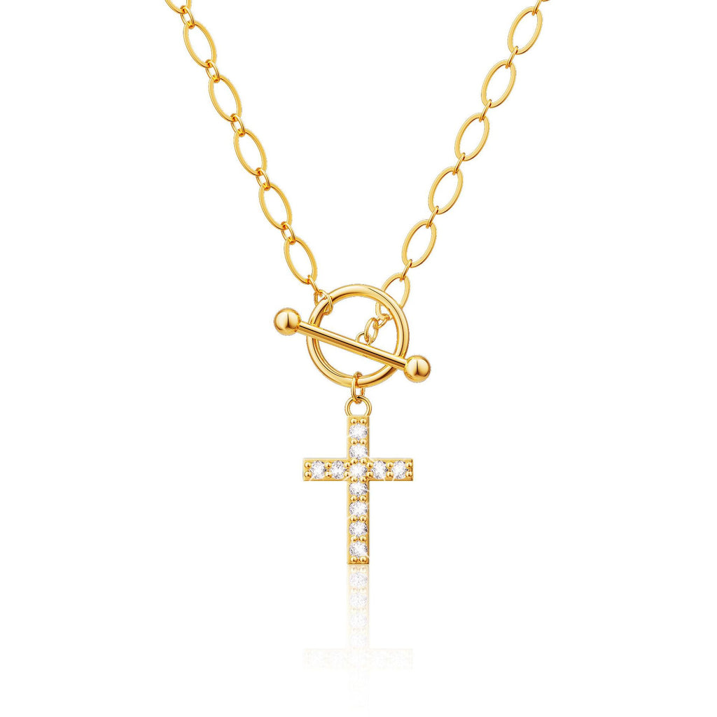Pendentif Croix Carrée Plaqué Or – Laiton de Qualité