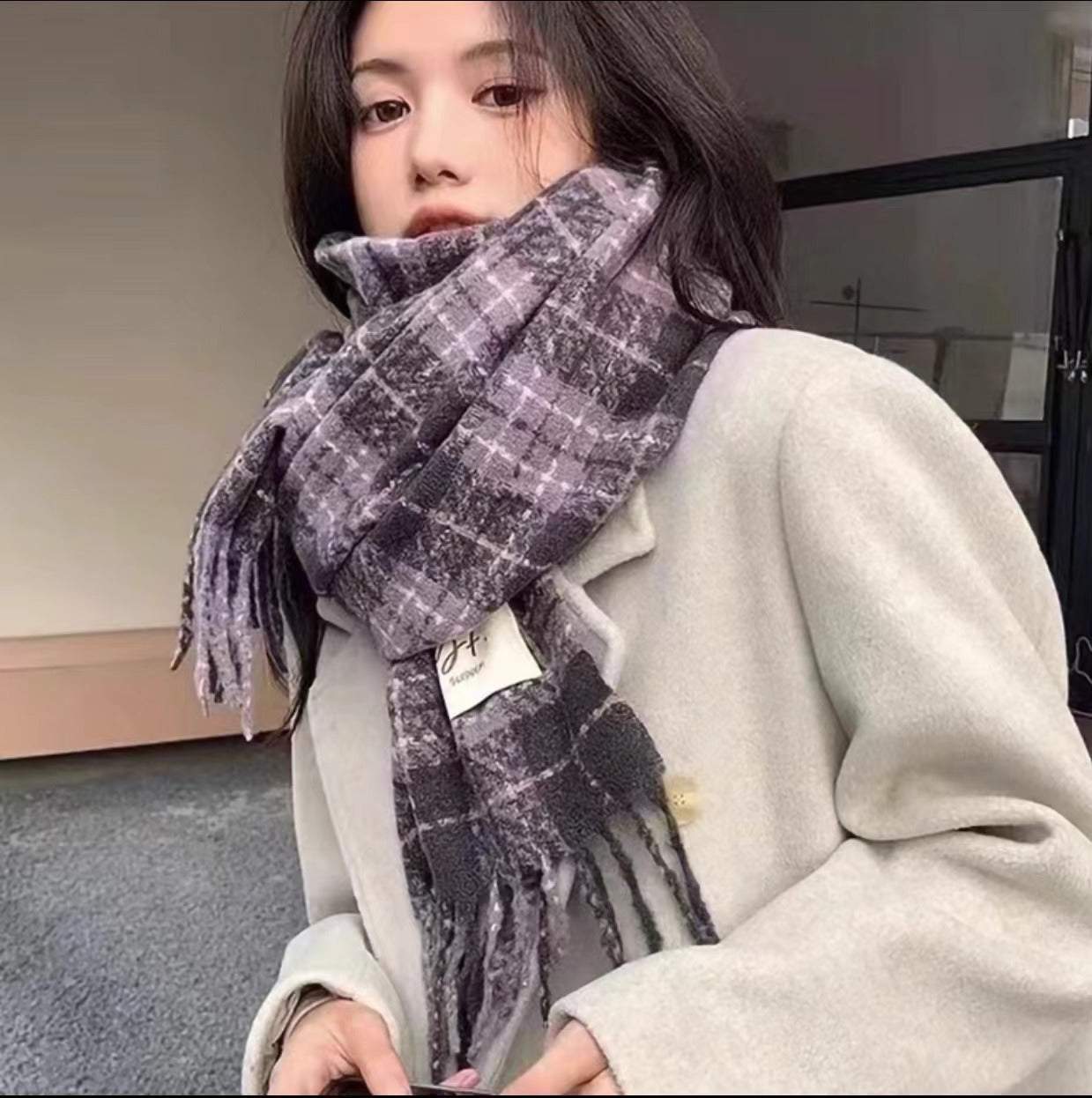 Snood Femme en Mohair – Style Long à Motif
